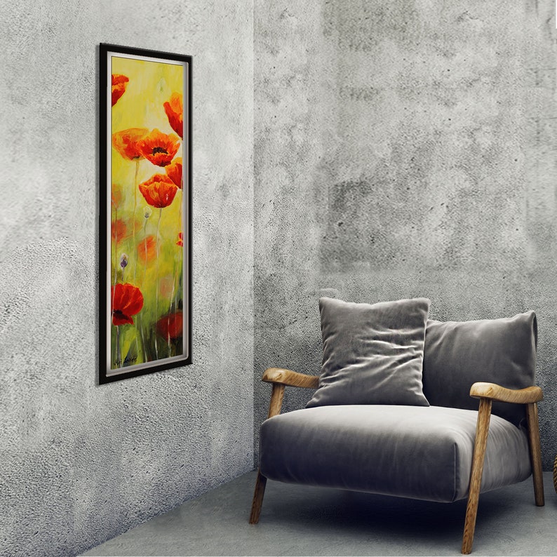 Vertical Wall Art Long Narrow Art Living Room Wall Art Etsy