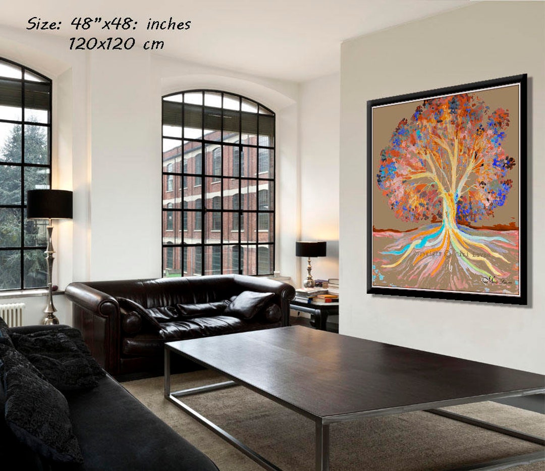 Large Tree Wall Art for Living Room Decor, Landscape Wall Art, Nature ...