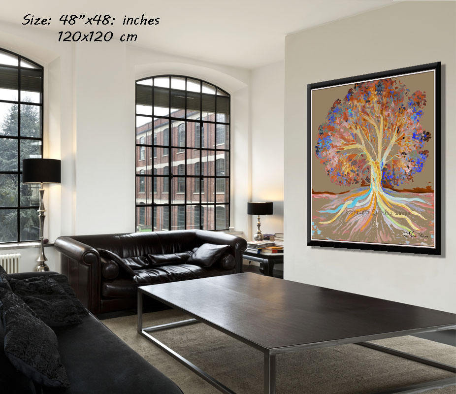 Large Tree Wall Art for Living Room Decor Landscape Wall Art | Etsy