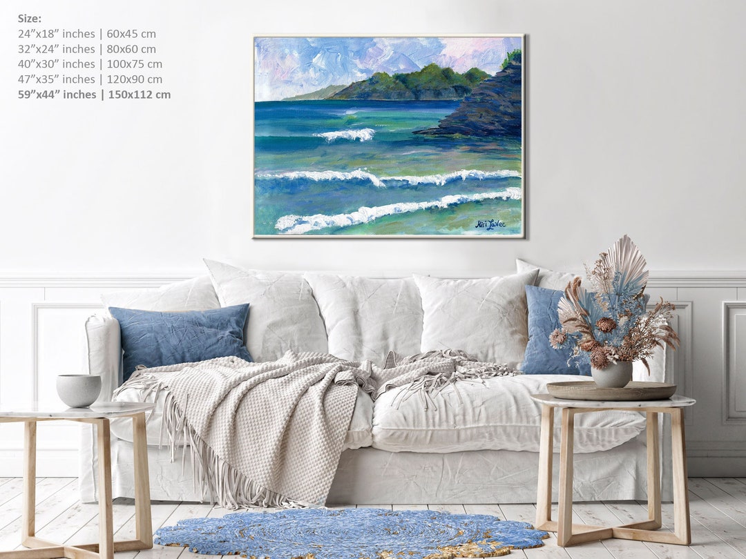 Seascape Art, Sea Wall Art, Large Canvas Wall Art, Living Room Wall Art