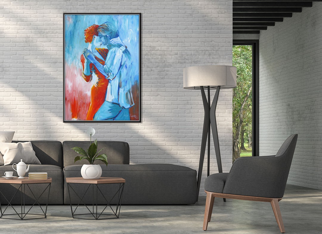 Large Living Room Painting on Canvas, Original Artwork, Dance Painting