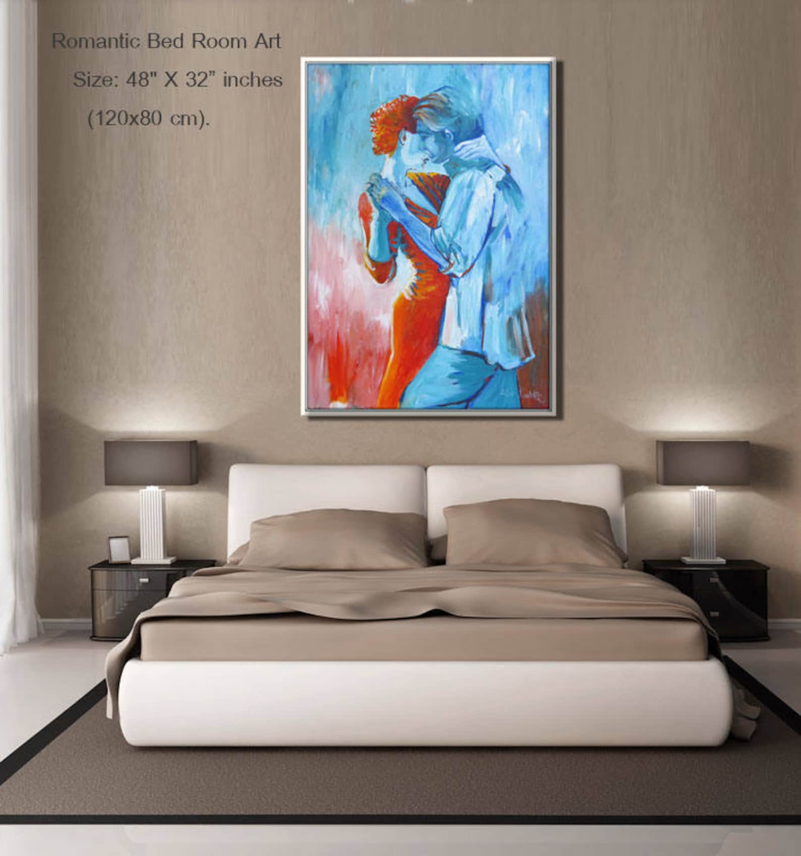 Couples Art Art Painting Paintings on Canvas Romantic Etsy