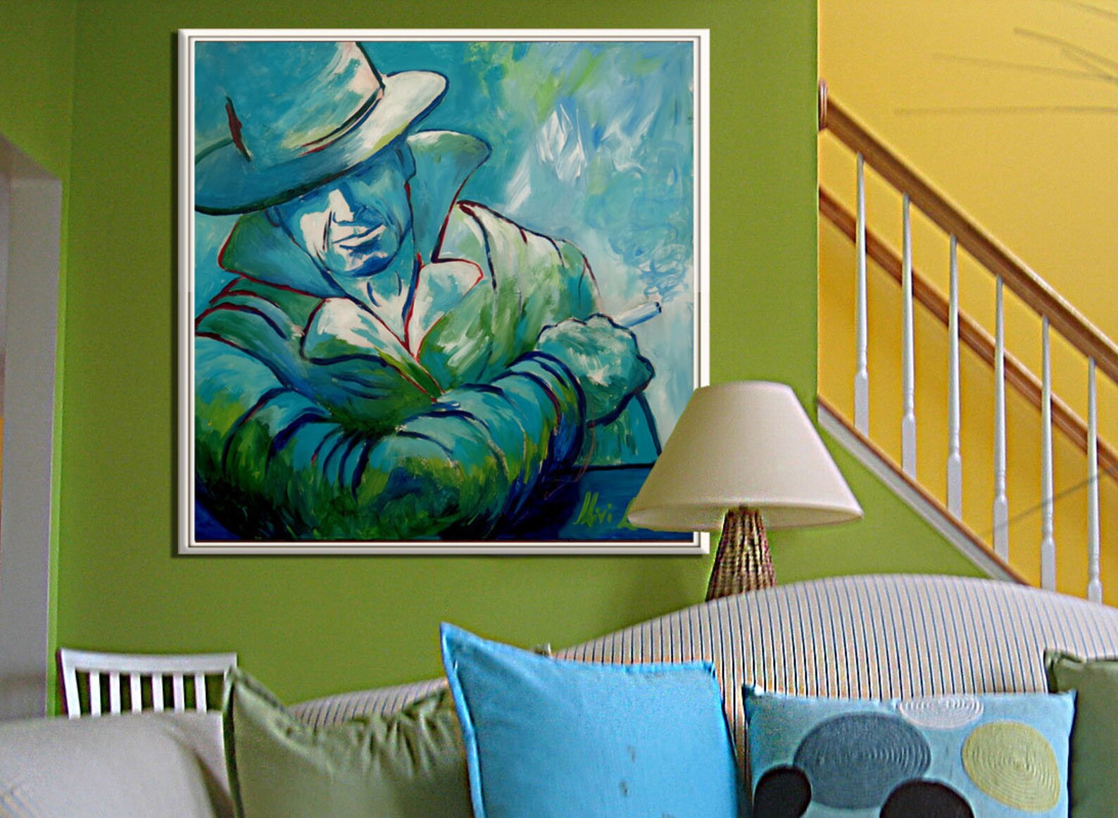 Large Wall Art, Man Wall Art, Figure Art, Living Room Wall Art