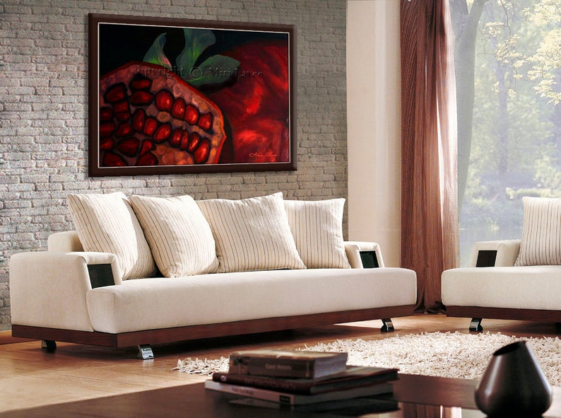 Extra Large Wall Art, Oil Painting, Fruit Art, Large Painting, Pomegranate Painting, LivingRoom Wall Art, Office Wall Art, Huge Wall Art image 5