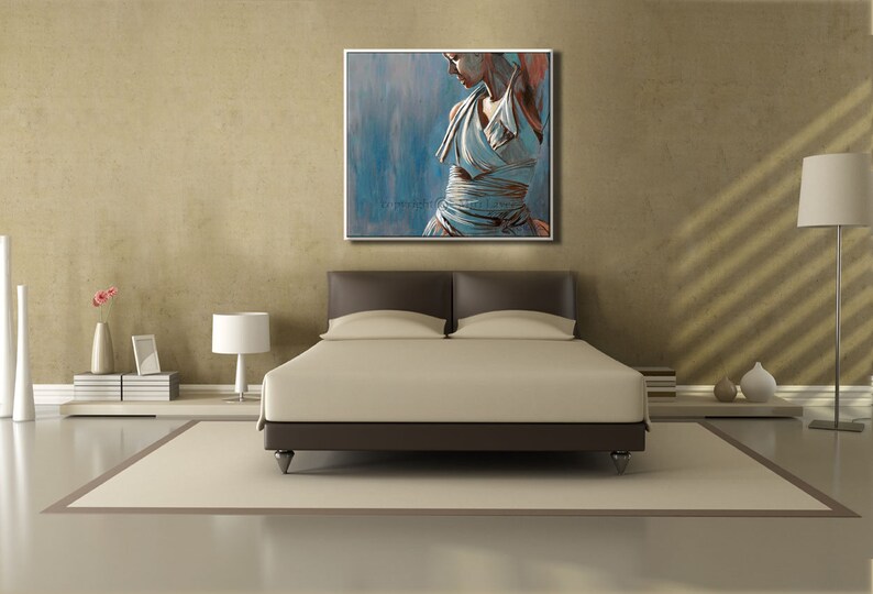 Woman Painting Large Original Oil Painting for Bedroom - Etsy