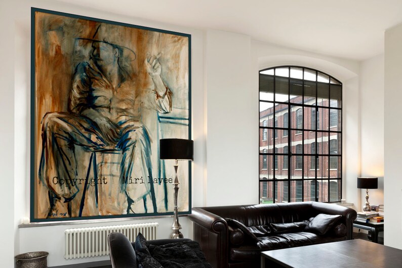 Contemporary Art, Extra Large Painting, Innovative Masculine Wall Art, Brown Wall Art, Modern Office, Office Pictures, Abstract Modern Art image 4