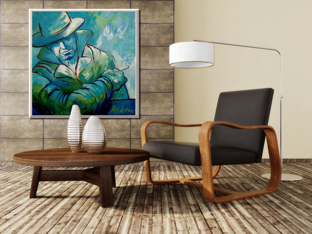 Large Wall Art, Man Wall Art, Figure Art, Living Room Wall Art