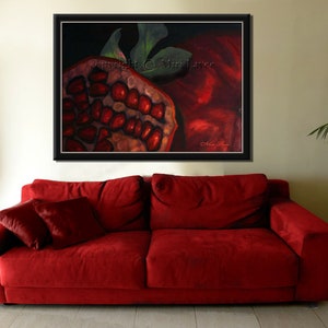 Extra Large Wall Art, Oil Painting, Fruit Art, Large Painting, Pomegranate Painting, LivingRoom Wall Art, Office Wall Art, Huge Wall Art image 6