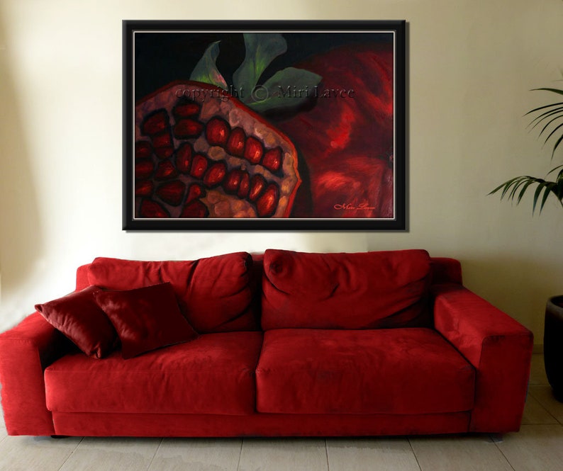 Extra Large Wall Art, Oil Painting, Fruit Art, Large Painting, Pomegranate Painting, LivingRoom Wall Art, Office Wall Art, Huge Wall Art image 6