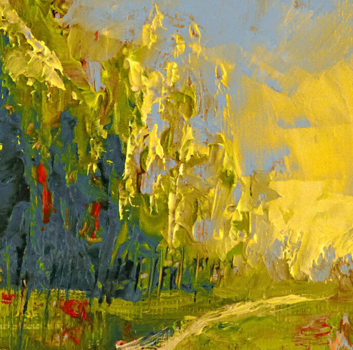 Landscape Wall Art Large Wall Art Yellow Wall Art Big Etsy