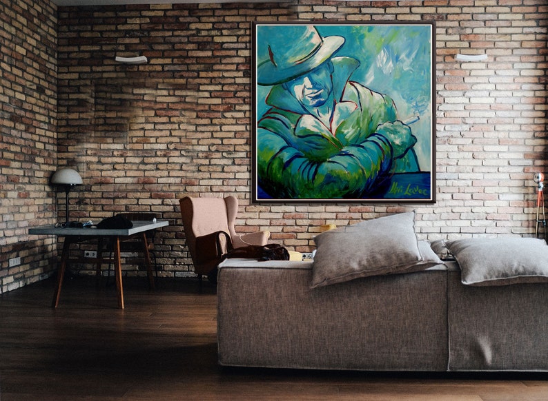 Large Wall Art, Man Wall Art, Figure Art, Living Room Wall Art, Figurative Art, Large Art Print ...