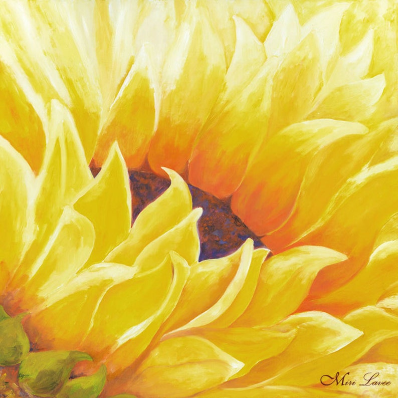 Extra Large Wall Art, Sunflower Painting Print, Large Living Room Wall