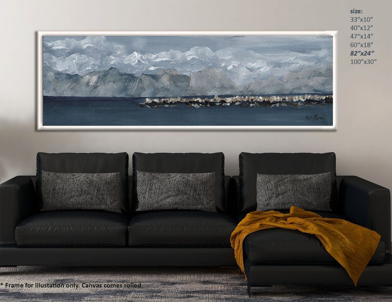 Long Horizontal Seascape Wall Art Extra Large Living Room - Etsy