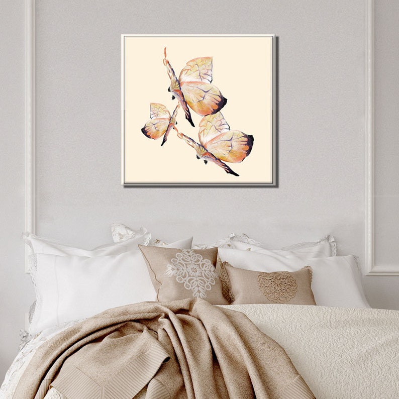 Butterfly Wall Art Living Room Painting Print Animal Wall Etsy