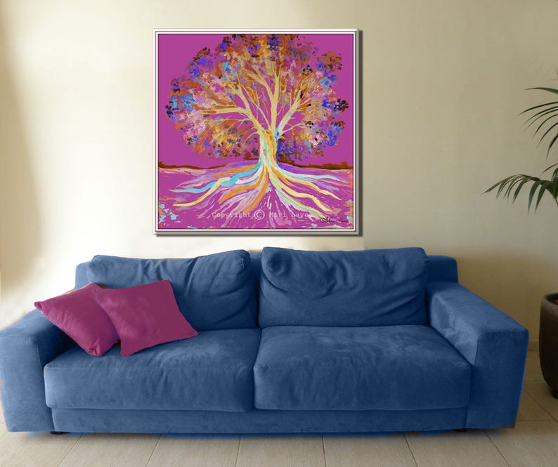 Tree Wall Art Large Living Room Wall Art Landscape Art - Etsy