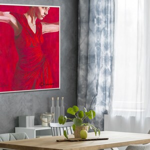 Wall Canvas Art, Fine Art Prints, Red Wall Art, Female Figure, Dance Wall Art, Woman Wall Decor, Sensual Art, Art on Canvas, Canvas Art image 7