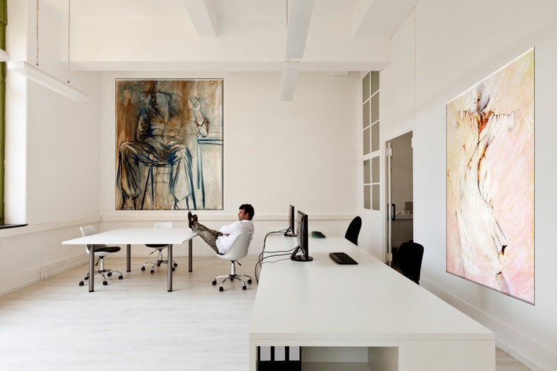 Contemporary Art, Extra Large Painting, Innovative Masculine Wall Art, Brown Wall Art, Modern Office, Office Pictures, Abstract Modern Art image 5