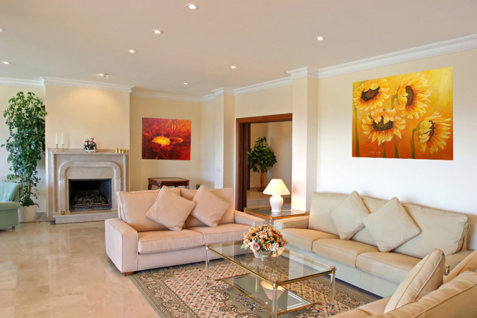 Living Room Art Flower Wall Art Floral Art Print Red Flower Etsy