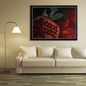 Extra Large Wall Art, Oil Painting, Fruit Art, Large Painting, Pomegranate Painting, LivingRoom Wall Art, Office Wall Art, Huge Wall Art image 9