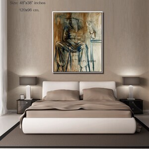 Contemporary Art, Extra Large Painting, Innovative Masculine Wall Art, Brown Wall Art, Modern Office, Office Pictures, Abstract Modern Art image 7