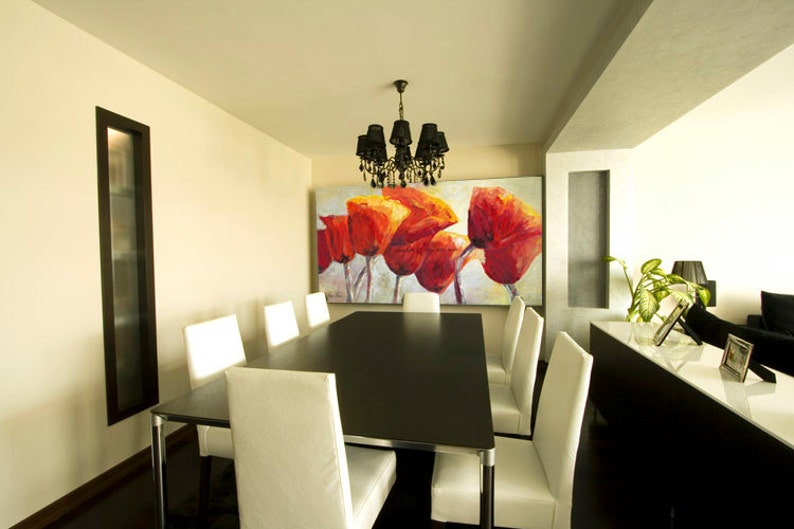 Oil Painting Painting Canvas Red Wall Art Office Art Large Etsy Israel