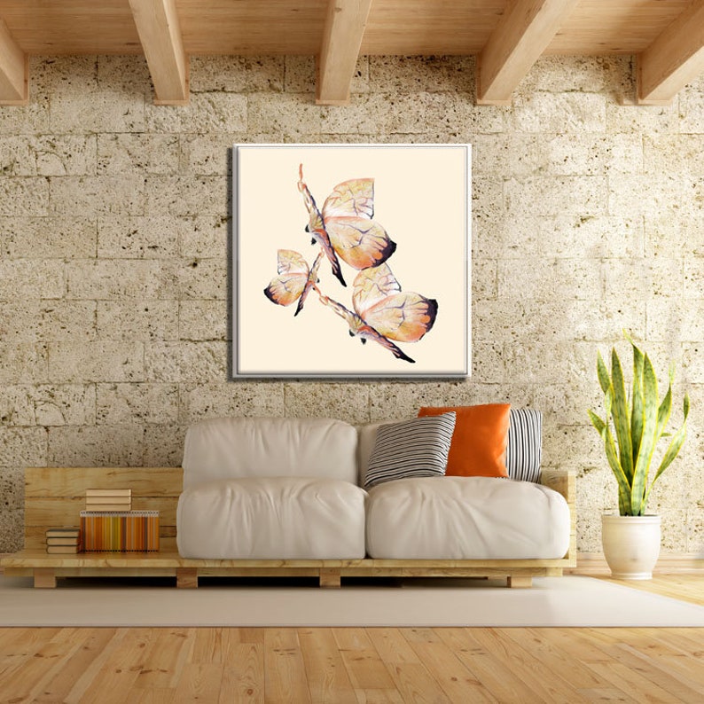 Butterfly Wall Art Living Room Painting Print Animal Wall Etsy