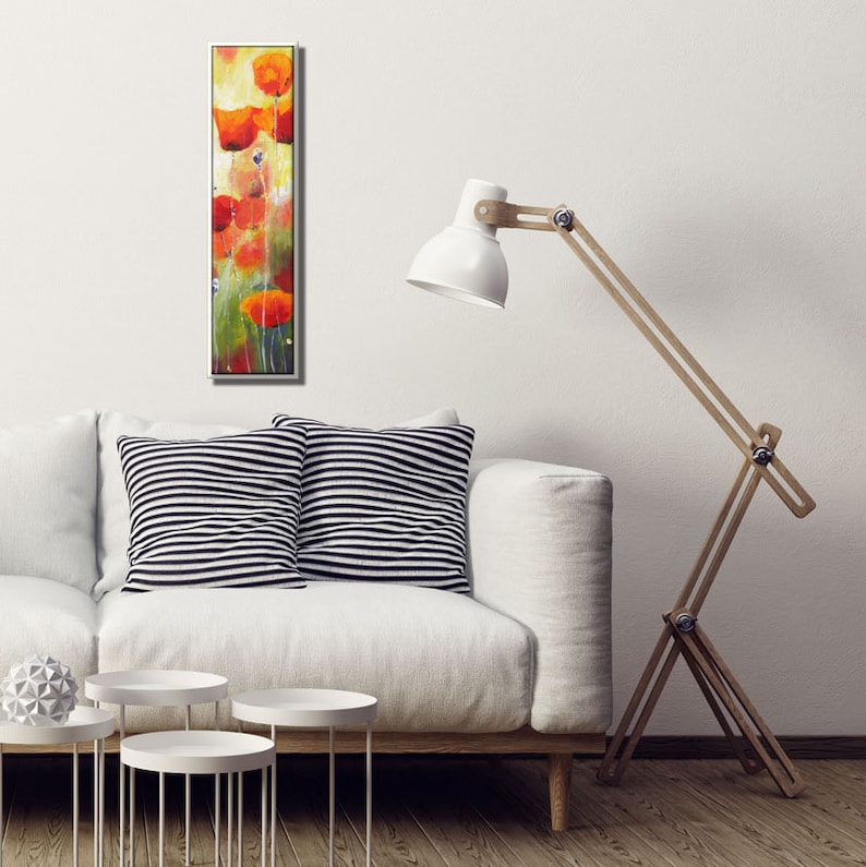 Bedroom Wall Art Flower Art Flower Canvas Art Narrow Wall Etsy