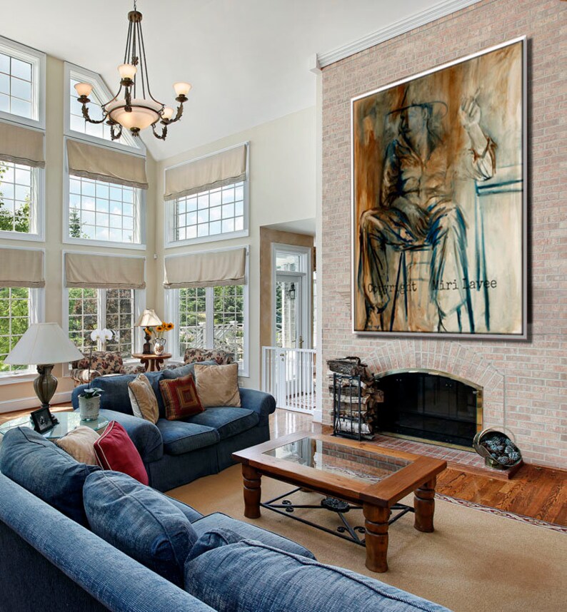 Contemporary Art, Extra Large Painting, Innovative Masculine Wall Art, Brown Wall Art, Modern Office, Office Pictures, Abstract Modern Art image 6