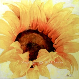Sunflower Wall Art, Extra Large Wall Art, Bright Joyful Living Room Wall Art, Big Yellow Canvas Wall Art Print, Happy Sunflower Decor