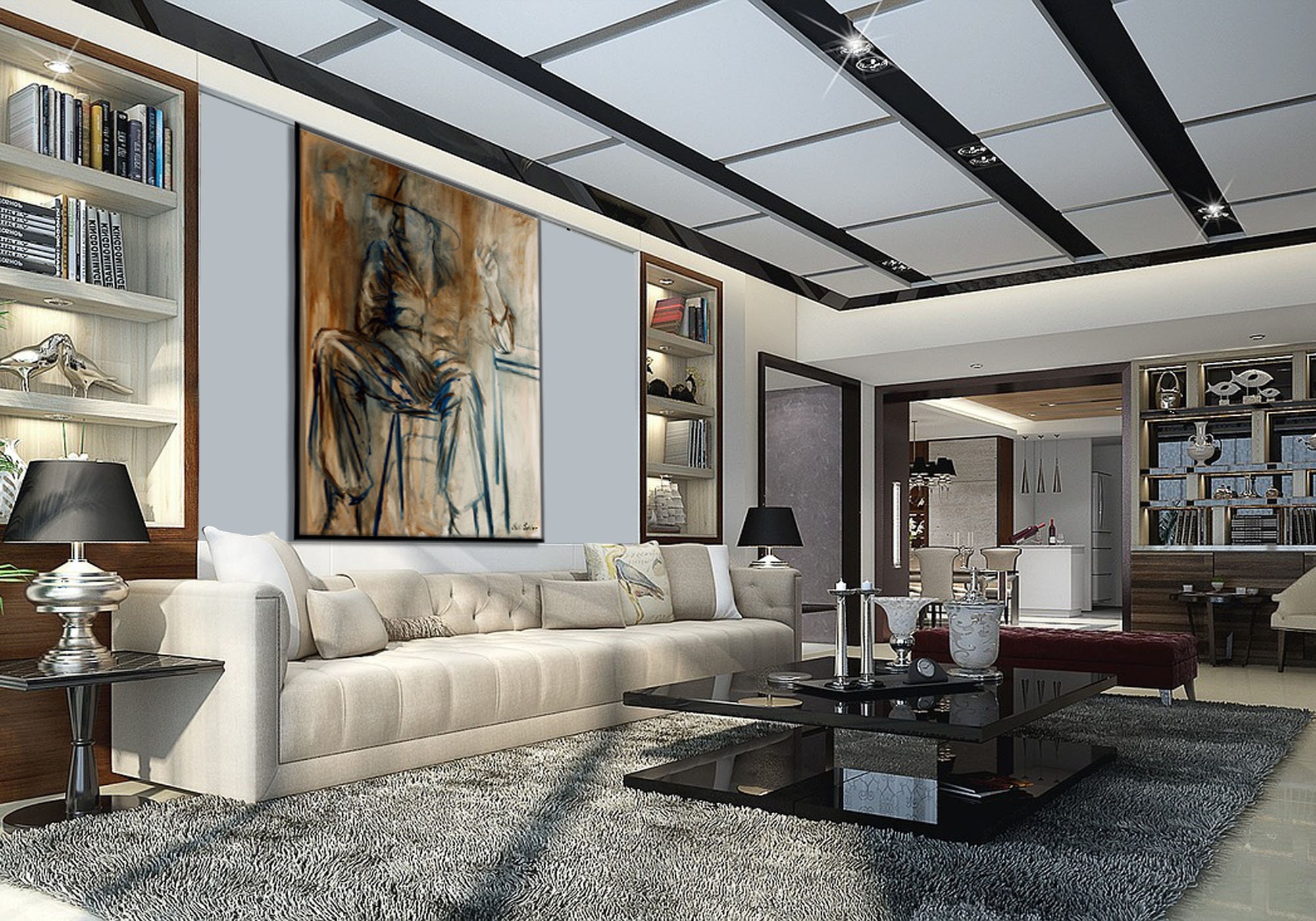 Extra Large Wall Art Print Figure Art Man Office Art Men Etsy