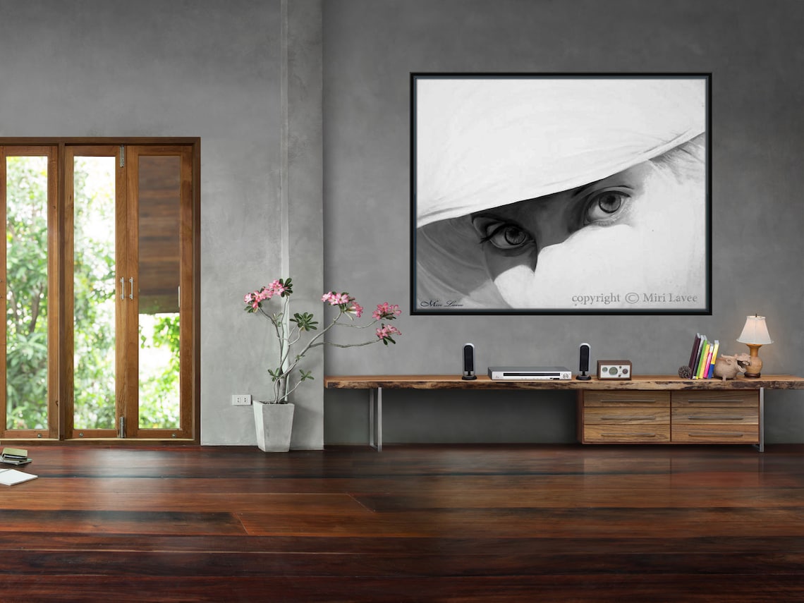 Woman Portrait Art Forliving Room Minimalist Wall Art Large | Etsy
