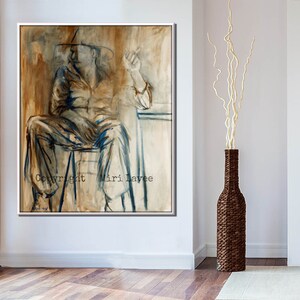 Contemporary Art, Extra Large Painting, Innovative Masculine Wall Art, Brown Wall Art, Modern Office, Office Pictures, Abstract Modern Art image 3