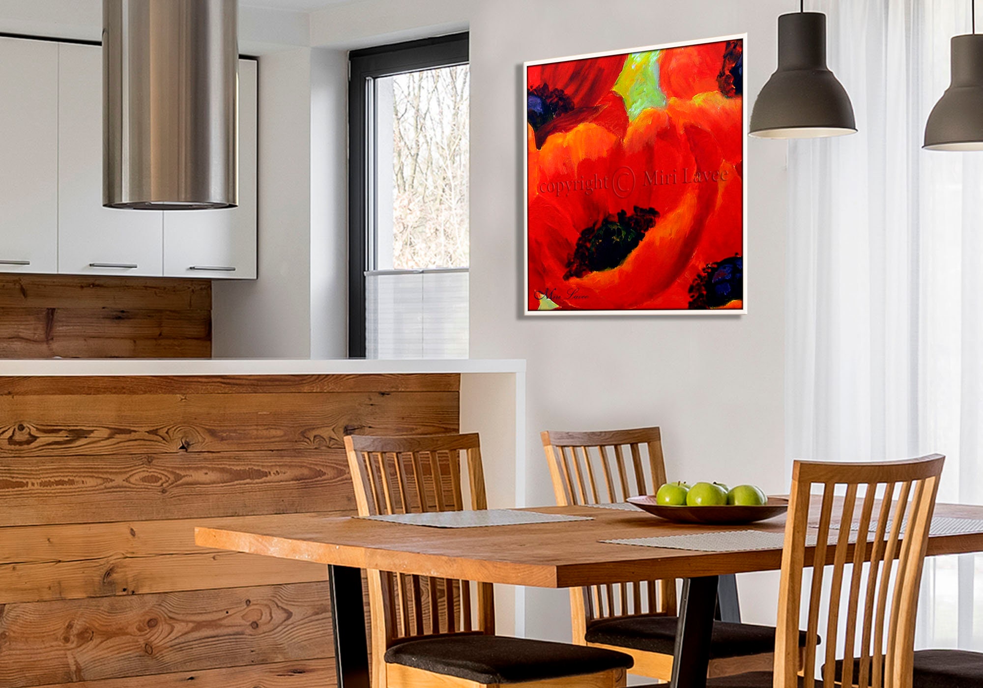 Living Room Wall Art Colorful Wall Art Red Flower Art - Etsy