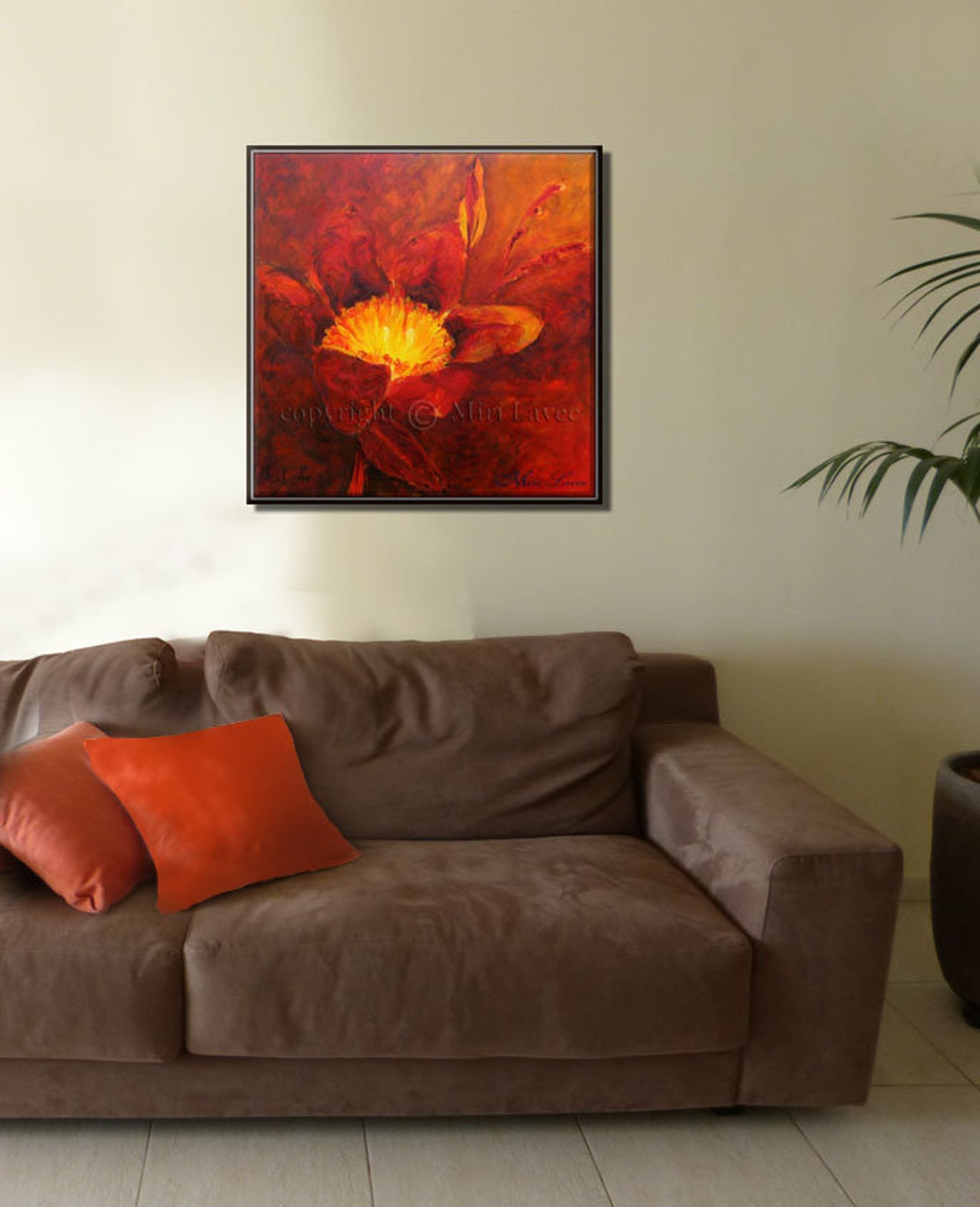 Living Room Art Flower Wall Art Floral Art Print Red Flower Etsy