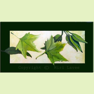 Large Living Room Painting on Canvas, Botanical Painting, Nature Painting, Green Leaves Painting, Large Wall Art Painting, Leaf Painting