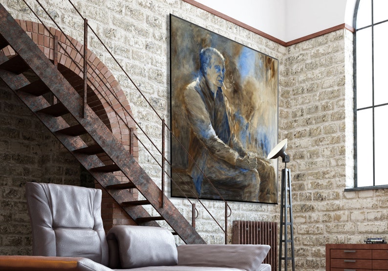 Large Wall Art, Large Painting, Paintings on Canvas, Masculine Art