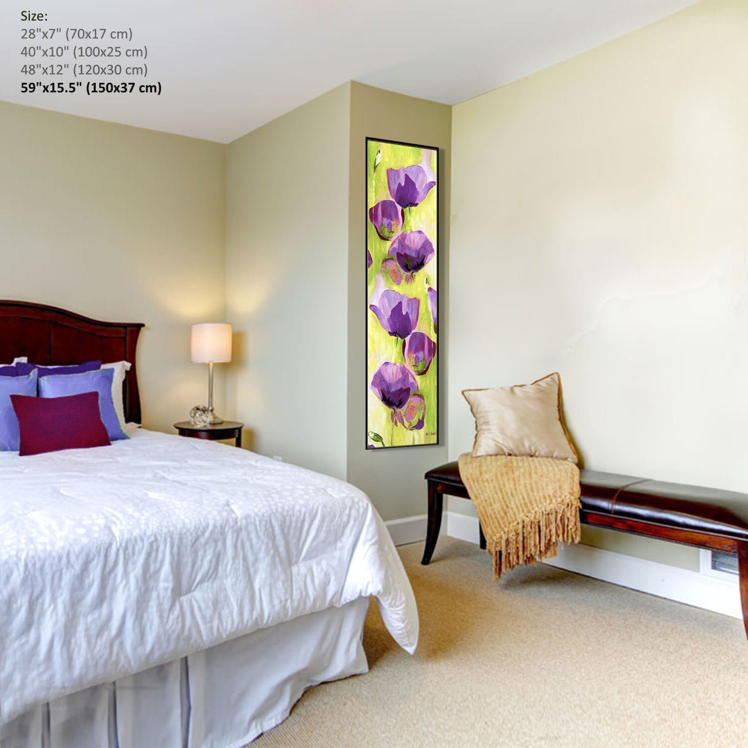 Long Narrow Wall Art, Long Vertical Wall Art, Vrtical Narrow Art