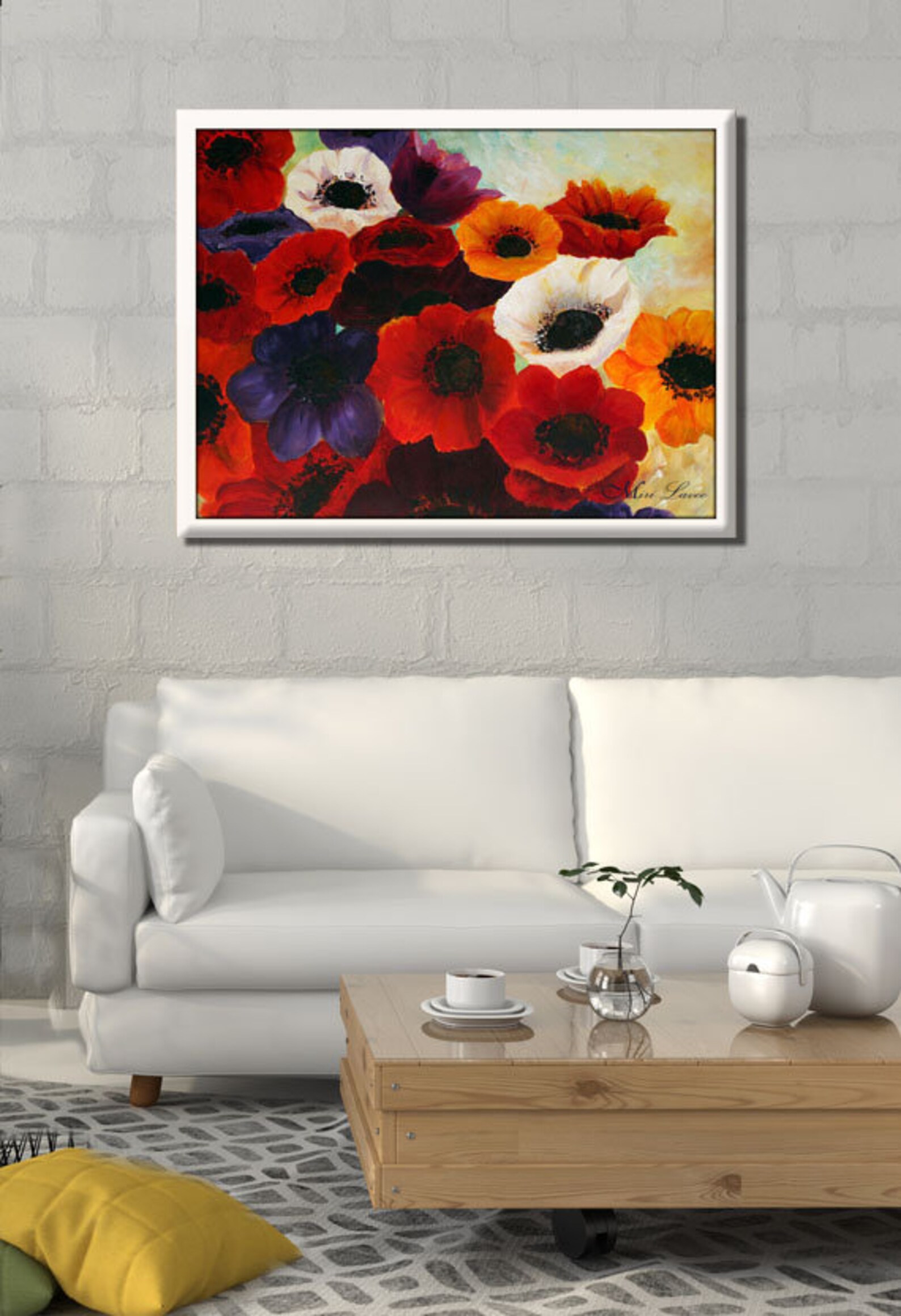 Wall Art Canvas Colorful Floral Art Colorful Art Print Etsy