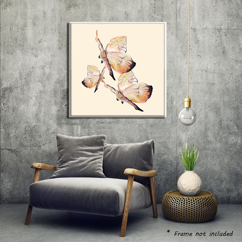 Butterfly Wall Art Living Room Painting Print Animal Wall Etsy