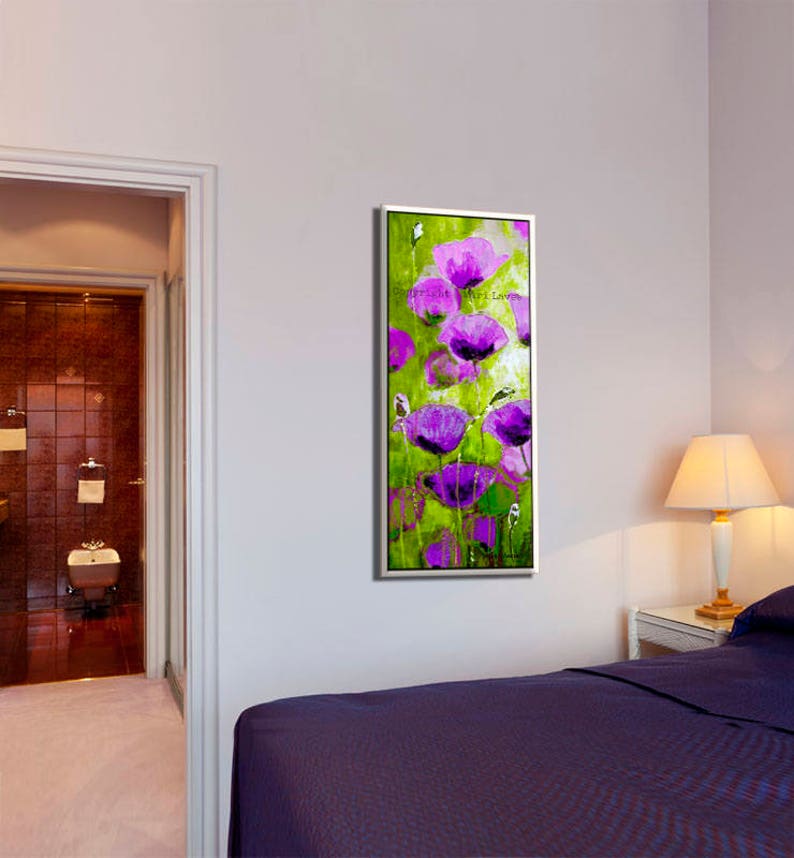 Vertical Bedroom Wall Art Narrow Flower Art Nature Wall Art Etsy