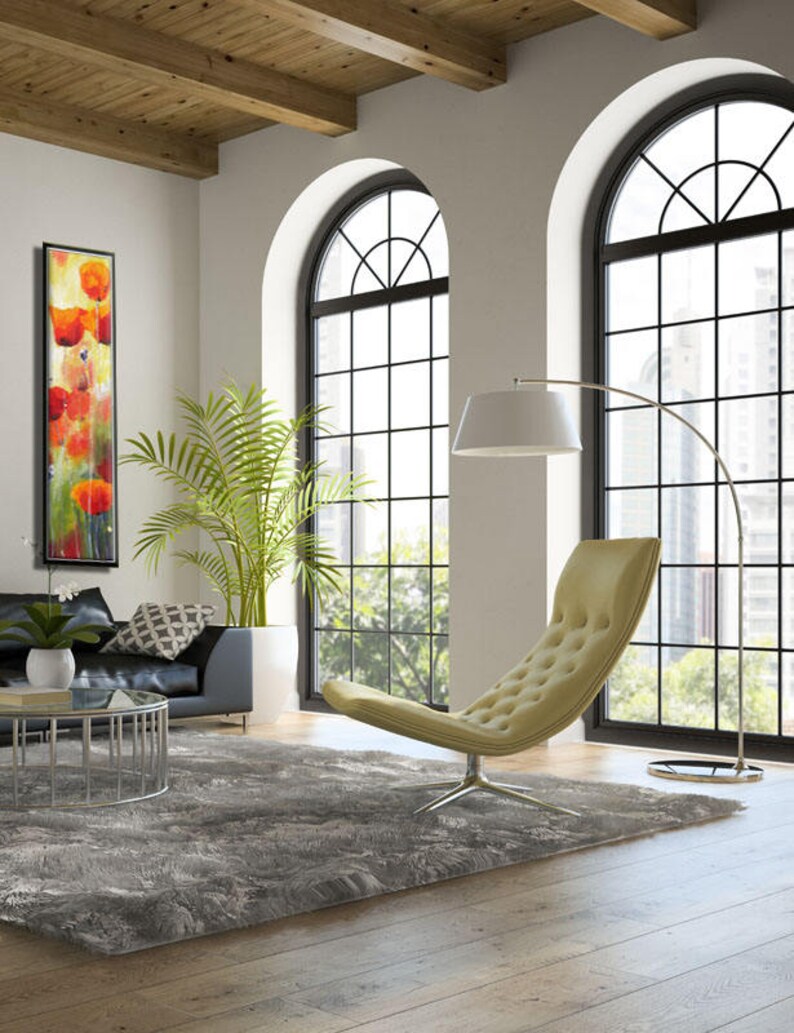 Vertical Wall Art Red Poppies Wall Art Large Tall Living Etsy