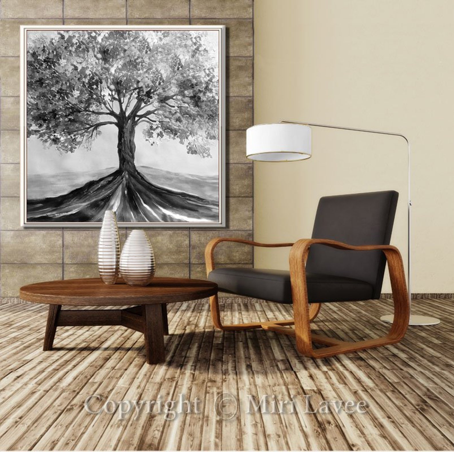 Extra Large Tree Wall Art Black White Tree Painting Print Etsy