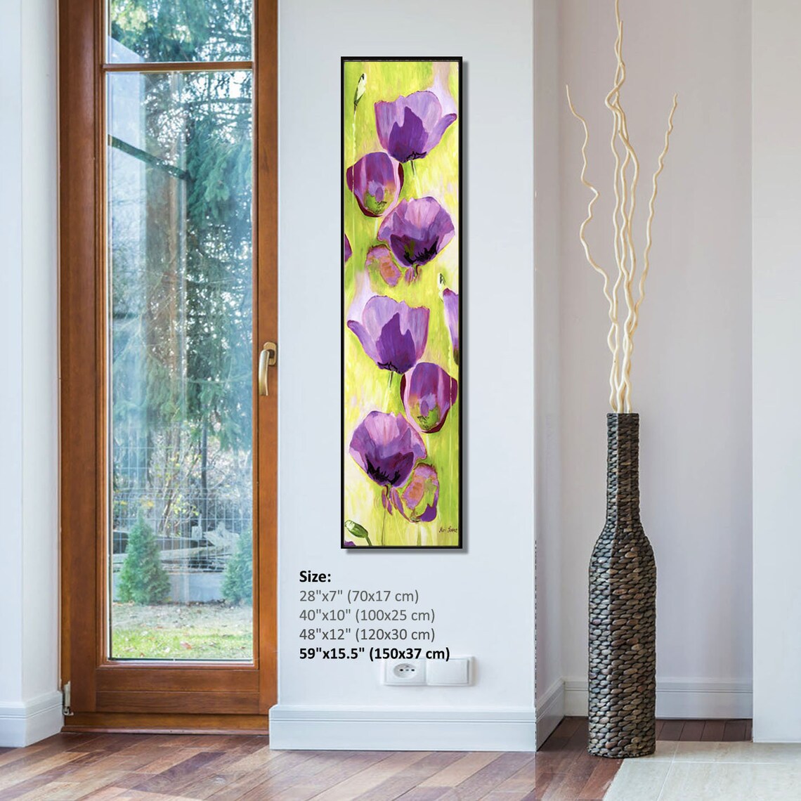 Long Narrow Wall Art Long Vertical Wall Art Vrtical Narrow Etsy