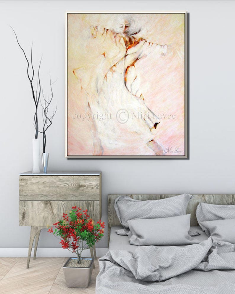 Abstract Woman Painting Living Room Painting Pink Painting Etsy