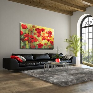 Large Art, Contemporary Art, Red Poppies Wall Art, Flower Wall Art ...