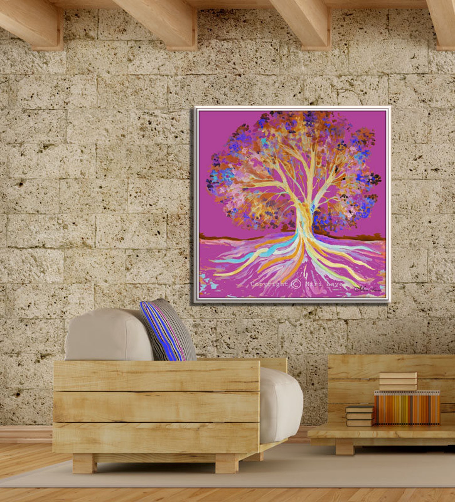 Tree Wall Art Large Living Room Wall Art Landscape Art - Etsy