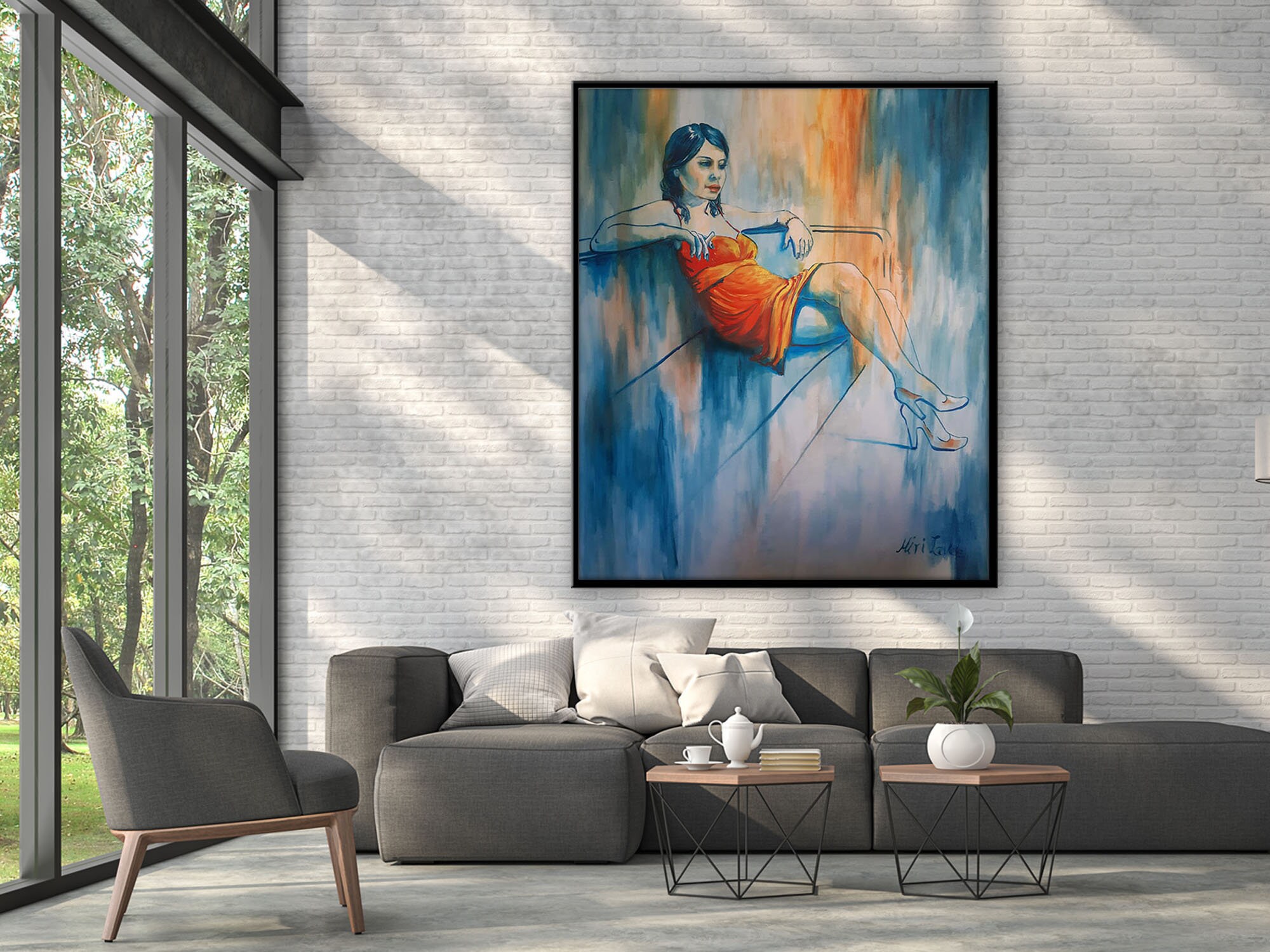 Extra Large Woman Oil Painting on Canvas Large Living Room Etsy