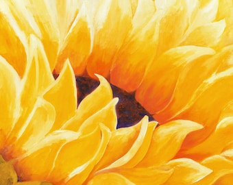 Sunflower Painting, Painting Oil, Sunflower Wall Art, Large Wall Art, Yellow Flowers Art, Canvas Wall Art Painting, Unique Painting Original
