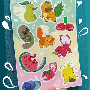 Fruit Platypus Sticker Sheet