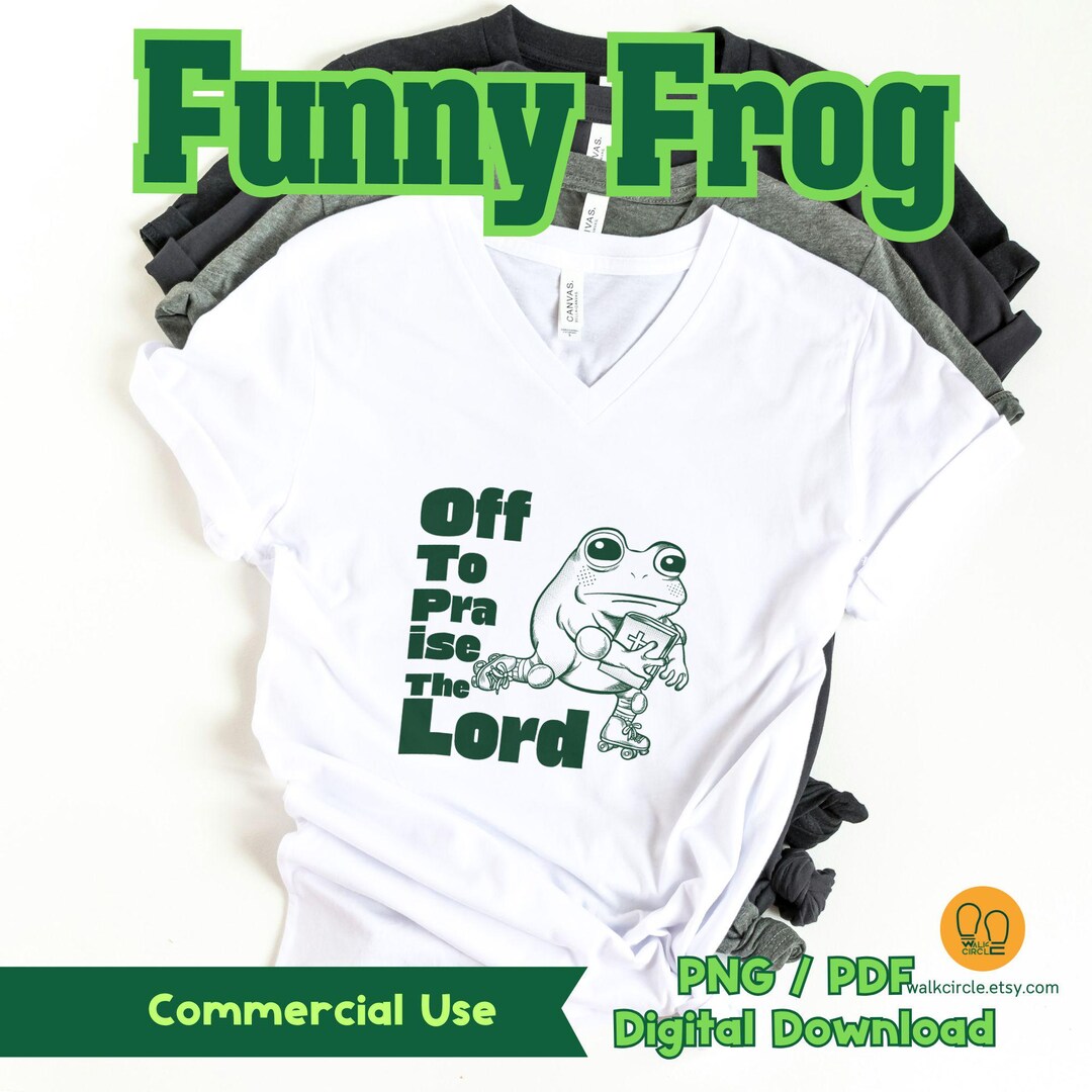 Funny Frog off to Praise the Lord – Christian Bible Humor Clipart ...